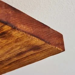 Plafonnier Pompu Led Bois Fonce, Noir, 2 Lumieres