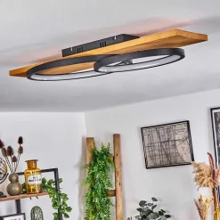 Plafonnier Pompu Led Ecru, Noir, 1 Lumiere