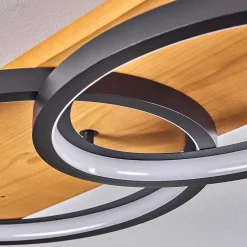 Plafonnier Pompu Led Ecru, Noir, 1 Lumiere