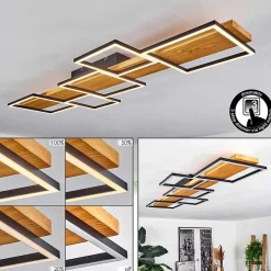 Plafonnier Pompu Led Ecru, Noir, 1 Lumiere