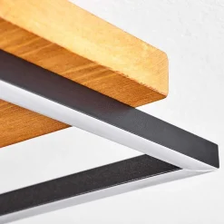 Plafonnier Pompu Led Ecru, Noir, 1 Lumiere