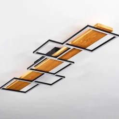 Plafonnier Pompu Led Ecru, Noir, 1 Lumiere