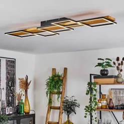 Plafonnier Pompu Led Ecru, Noir, 1 Lumiere