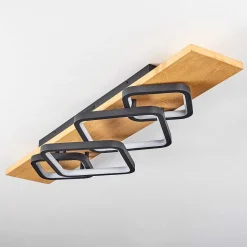 Plafonnier Pompu Led Ecru, Noir, 1 Lumiere