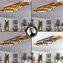 Plafonnier Pompu Led Ecru, Noir, 1 Lumiere