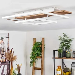 Plafonnier Pompu Led Ecru, Blanc, 1 Lumiere