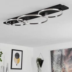 Plafonnier Pompu Led Noir, 3 Lumieres