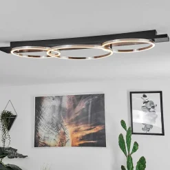 Plafonnier Pompu Led Noir, 3 Lumieres