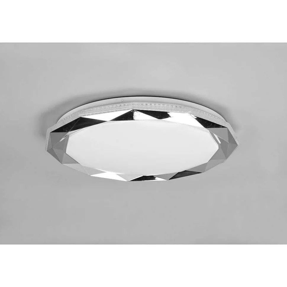 Plafonnier Reality Ando Led Chrome, 1 Lumiere, Telecommandes