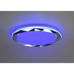 Plafonnier Reality Ando Led Chrome, 1 Lumiere, Telecommandes