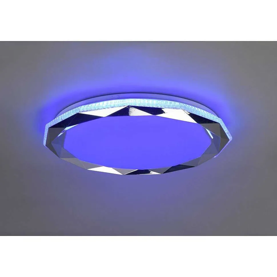 Plafonnier Reality Ando Led Chrome, 1 Lumiere, Telecommandes