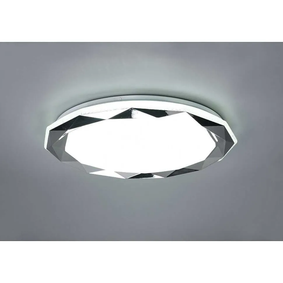 Plafonnier Reality Ando Led Chrome, 1 Lumiere, Telecommandes