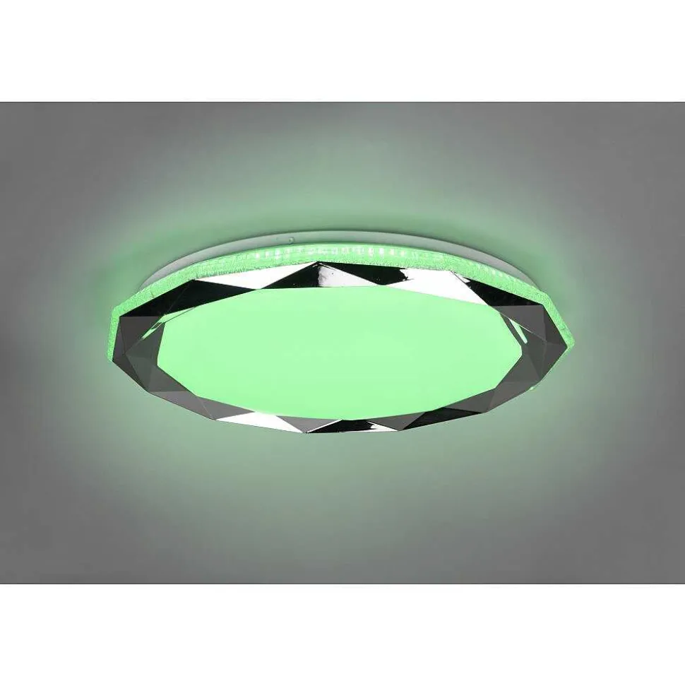 Plafonnier Reality Ando Led Chrome, 1 Lumiere, Telecommandes