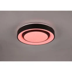 Plafonnier Reality Mona Led Noir, 1 Lumiere, Changeur De Couleurs