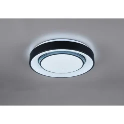 Plafonnier Reality Mona Led Noir, 1 Lumiere, Changeur De Couleurs