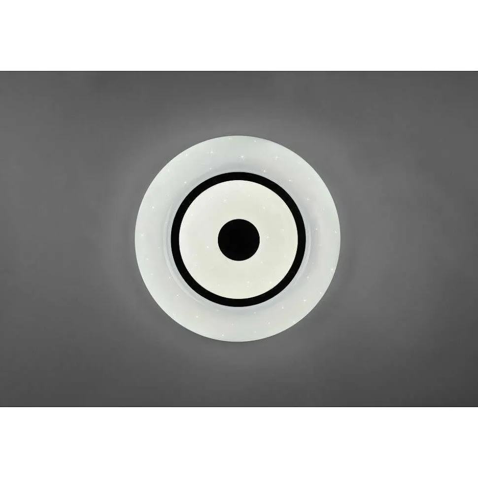 Plafonnier Reality Rana Led Noir, Blanc, 1 Lumiere, Telecommandes, Changeur De Couleurs