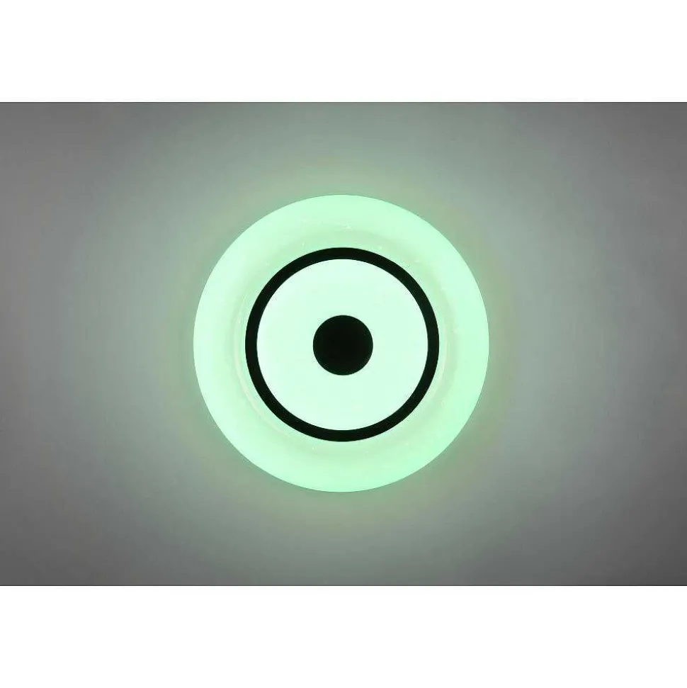 Plafonnier Reality Rana Led Noir, Blanc, 1 Lumiere, Telecommandes, Changeur De Couleurs