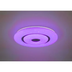 Plafonnier Reality Rana Led Noir, Blanc, 1 Lumiere, Telecommandes, Changeur De Couleurs