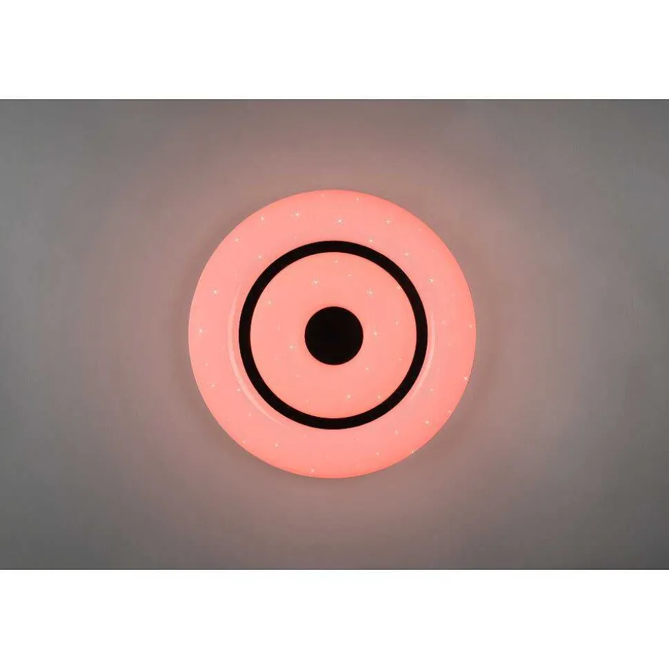Plafonnier Reality Rana Led Noir, Blanc, 1 Lumiere, Telecommandes, Changeur De Couleurs