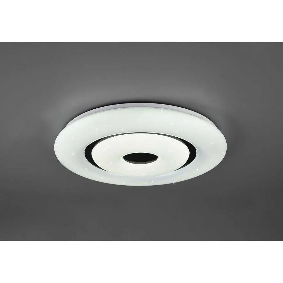 Plafonnier Reality Rana Led Noir, Blanc, 1 Lumiere, Telecommandes, Changeur De Couleurs