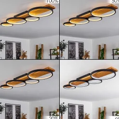 Plafonnier Rodekro Led Bois Clair, Noir, 1 Lumiere