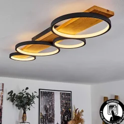 Plafonnier Rodekro Led Bois Clair, Noir, 1 Lumiere