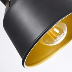 Plafonnier Safari Chrome, Noir, 6 Lumieres