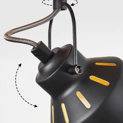 Plafonnier Safari Chrome, Ecru, Noir, 3 Lumieres