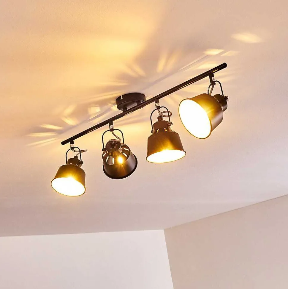 Plafonnier Safari Noir, 4 Lumieres