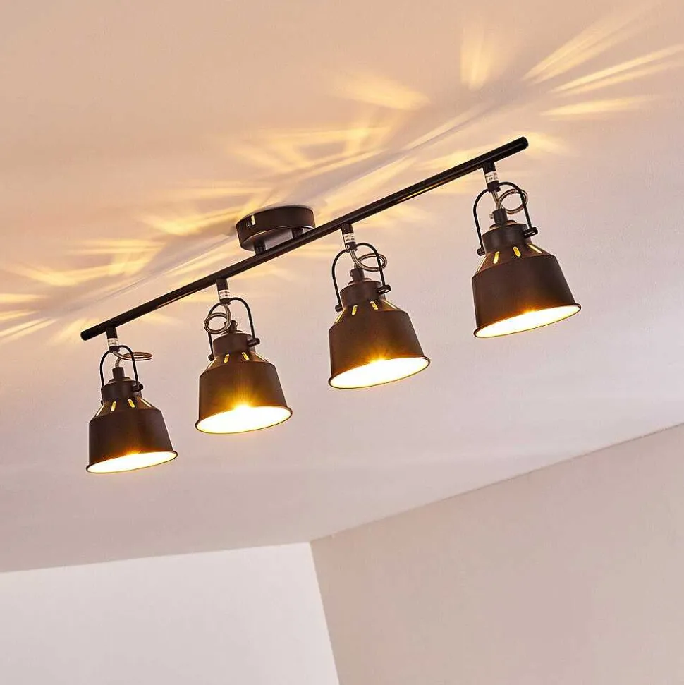 Plafonnier Safari Noir, 4 Lumieres