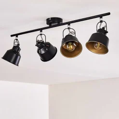 Plafonnier Safari Noir, 4 Lumieres