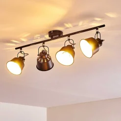 Plafonnier Safari Noir, 4 Lumieres