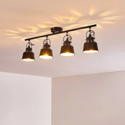 Plafonnier Safari Noir, 4 Lumieres