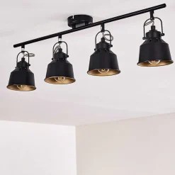 Plafonnier Safari Noir, 4 Lumieres