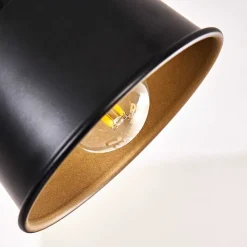 Plafonnier Safari Noir Dore, 3 Lumieres