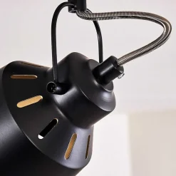 Plafonnier Safari Noir Dore, 3 Lumieres