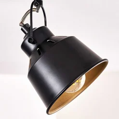 Plafonnier Safari Noir Dore, 3 Lumieres