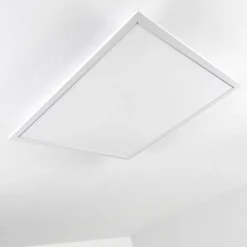 Plafonnier Salmi Led Aluminium, Blanc, 1 Lumiere, Telecommandes