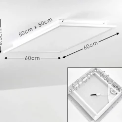 Plafonnier Salmi Led Blanc, 1 Lumiere, Telecommandes, Changeur De Couleurs