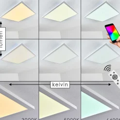 Plafonnier Salmi Led Blanc, 1 Lumiere, Telecommandes, Changeur De Couleurs