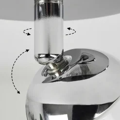 Plafonnier Sanchequias Led Chrome, 1 Lumiere, Telecommandes, Changeur De Couleurs