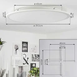 Plafonnier Sani Led Blanc, 1 Lumiere, Telecommandes, Changeur De Couleurs