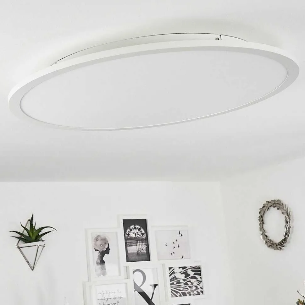 Plafonnier Sani Led Blanc, 1 Lumiere, Telecommandes, Changeur De Couleurs