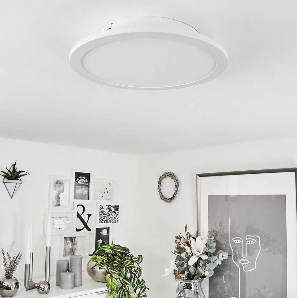 Plafonnier Sani Led Blanc, 1 Lumiere, Telecommandes, Changeur De Couleurs