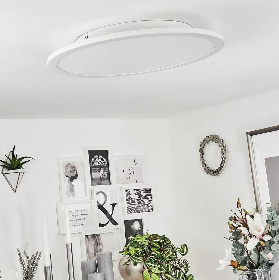 Plafonnier Sani Led Blanc, 1 Lumiere, Telecommandes, Changeur De Couleurs