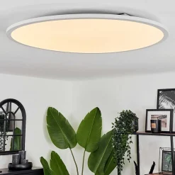 Plafonnier Sani Led Blanc, 1 Lumiere, Telecommandes, Changeur De Couleurs