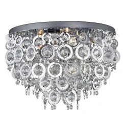 Plafonnier Searchlight Nova Chrome, Transparent, 5 Lumieres