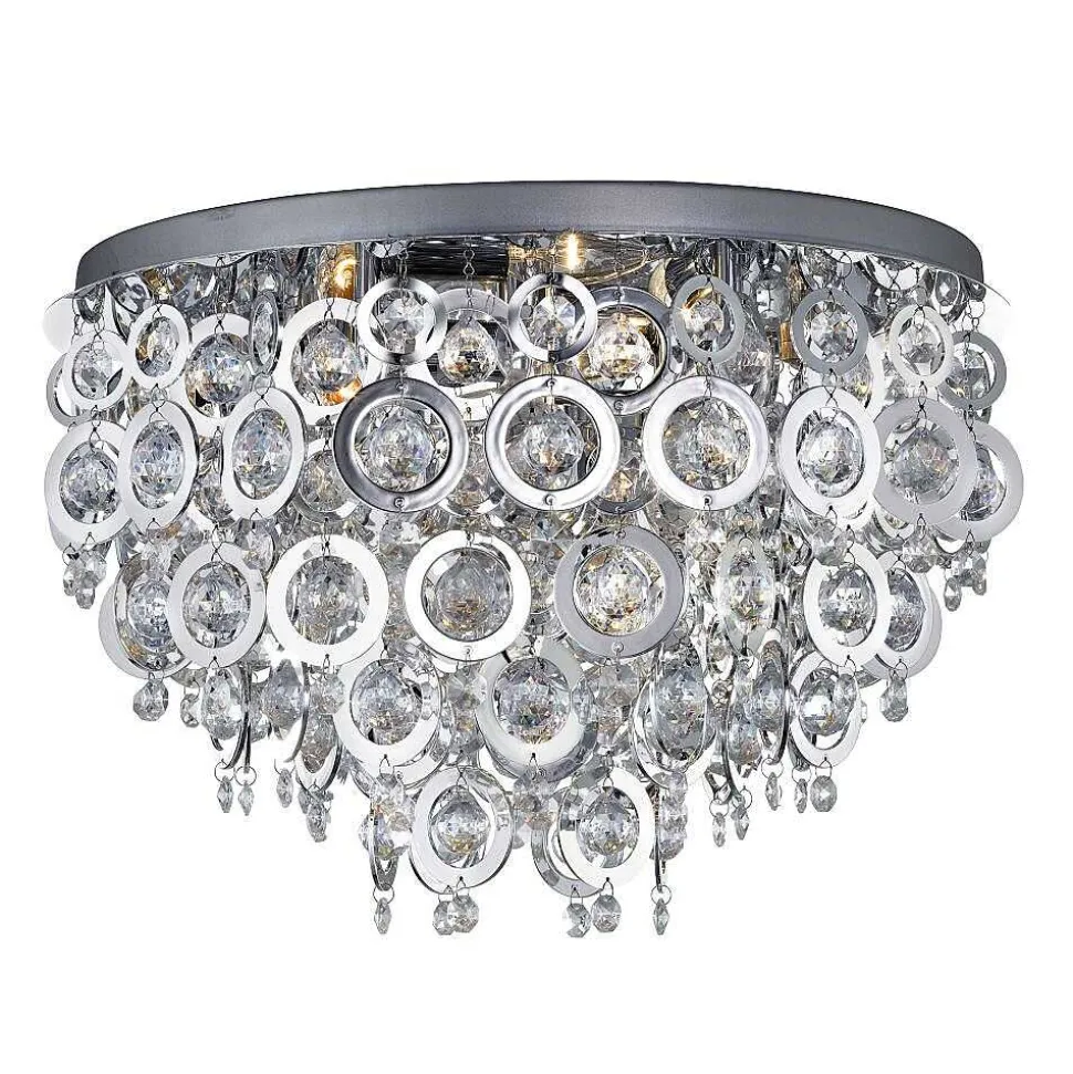 Plafonnier Searchlight Nova Chrome, Transparent, 5 Lumieres