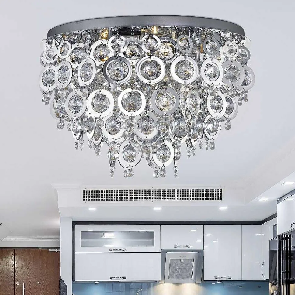 Plafonnier Searchlight Nova Chrome, Transparent, 5 Lumieres