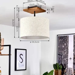 Plafonnier Shiburg Bois Clair, 1 Lumiere